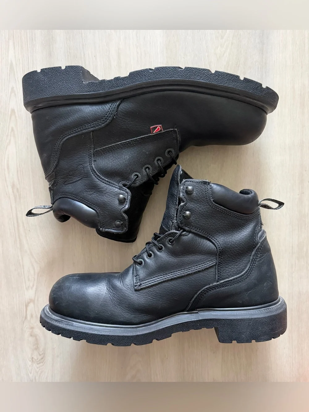 Red Wing 2213 Steel Toe Work Boots Black Leather Sz 10